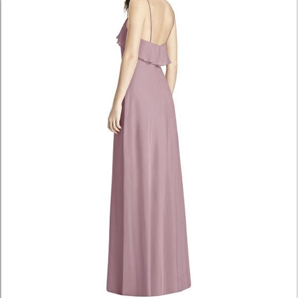 Dusty Rose Dessy Lux Chiffon Bridesmaid Dress - Picture 2 of 4